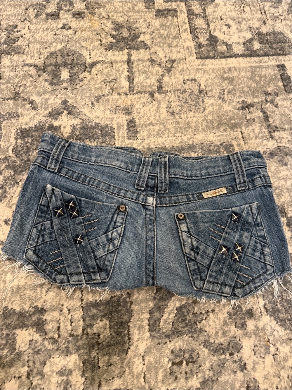 Studded Frankie b Denim Cutoff Shorts - Blue